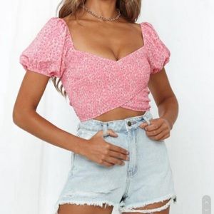 NWT Hello Molly Get Outta My Dreams Pink Floral Top